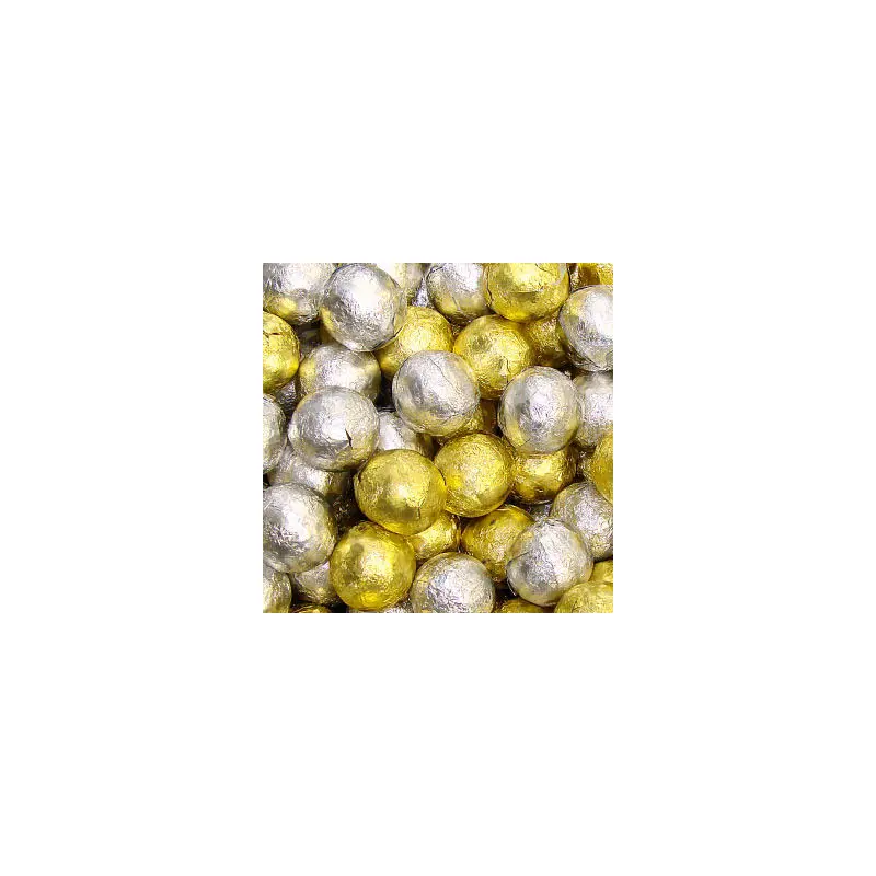 Gold & Silver Chocolate Marbles - Foil Wrapped 5lb Bag