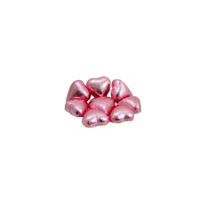 Pink Chocolate Hearts - Foil Wrapped 10lb Bag