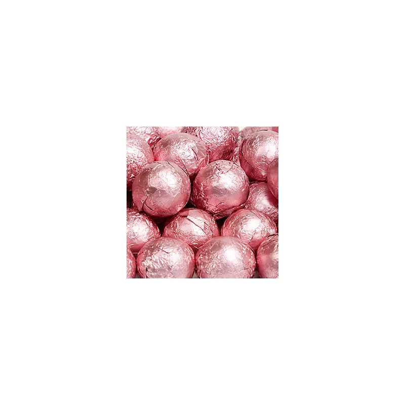Light Pink Milk Chocolate Balls - Foil 10lb
