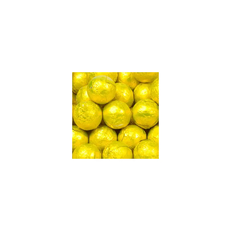 Yellow Milk Chocolate Balls - Foil 10lb