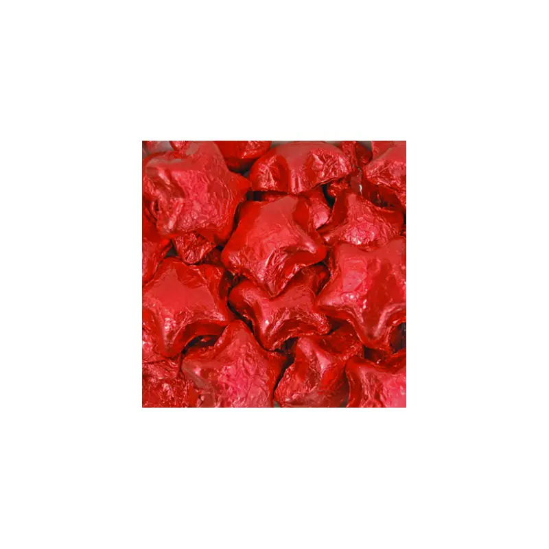 Red Foil Milk Chocolate Stars - 5lb