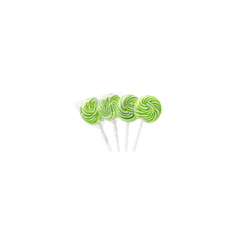 Squiggly Pops Green & White Lollipops - 48ct