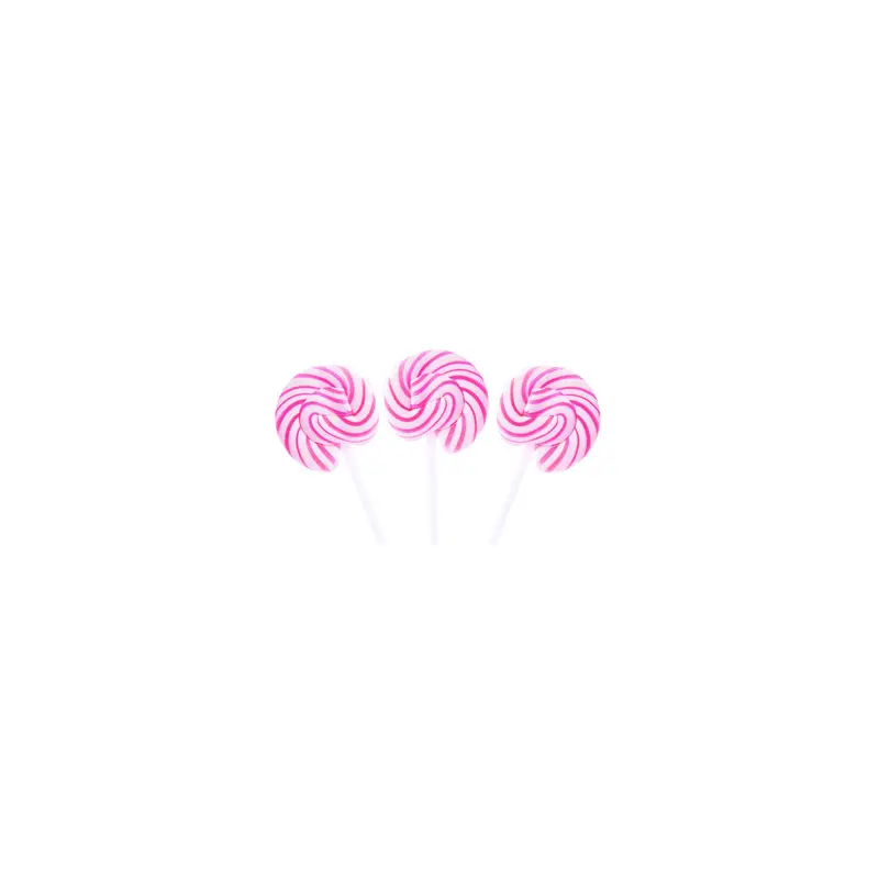 Squiggly Pops Pink & White Lollipops - 48ct