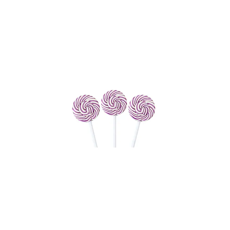 Squiggly Pops Purple & White Lollipops - 48ct