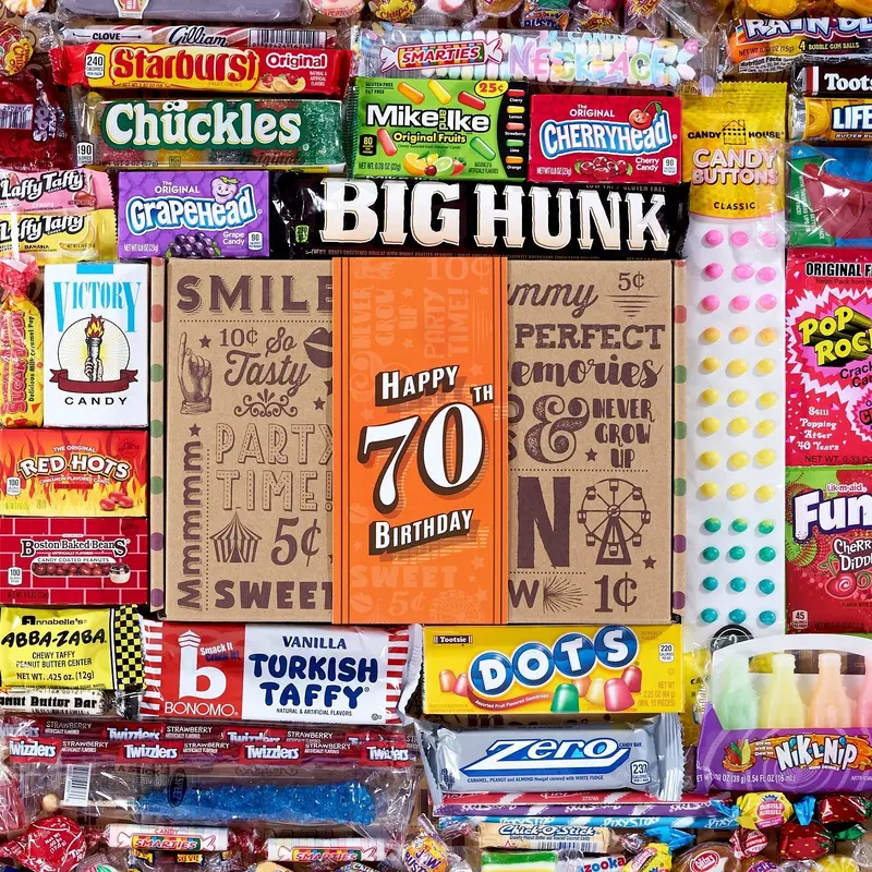 70th Birthday Retro Candy Gift
