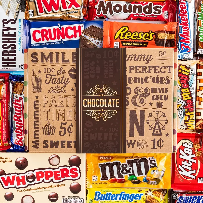 Chocolate Lovers Full Size Candy Bar Gift Basket