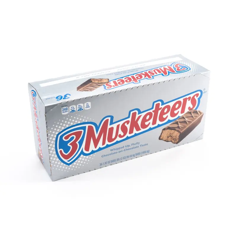 3 Musketeers Chocolate Full Size Bars Bulk Pack(1.92 oz, 36 ct.)