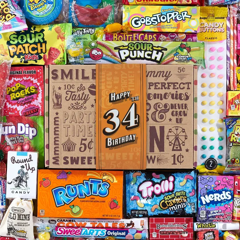34th Birthday Retro Candy Gift
