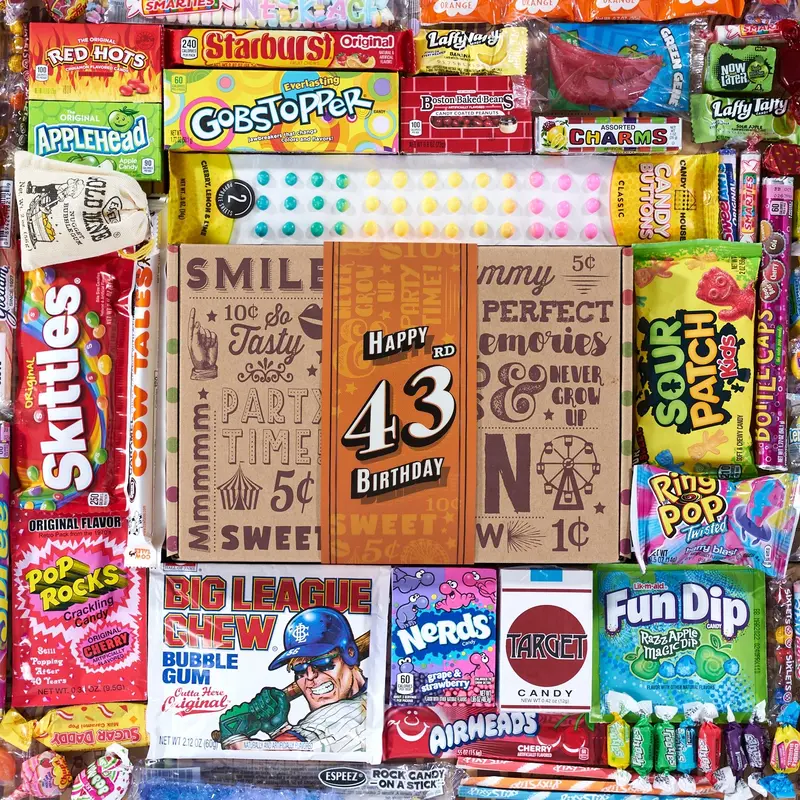 43rd Birthday Retro Candy Gift