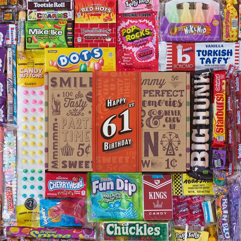 61st Birthday Retro Candy Gift