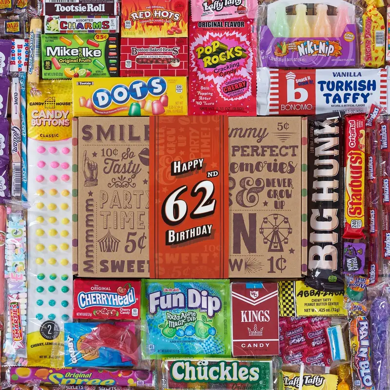 62nd Birthday Retro Candy Gift