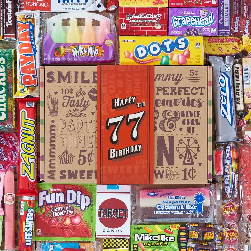 77th Birthday Retro Candy Gift