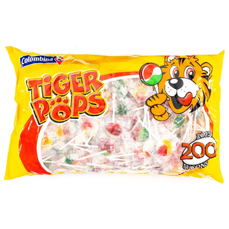 Colombina Tiger Pops Individually Wrapped Bulk Pack (0.35 oz, 200 ct.)