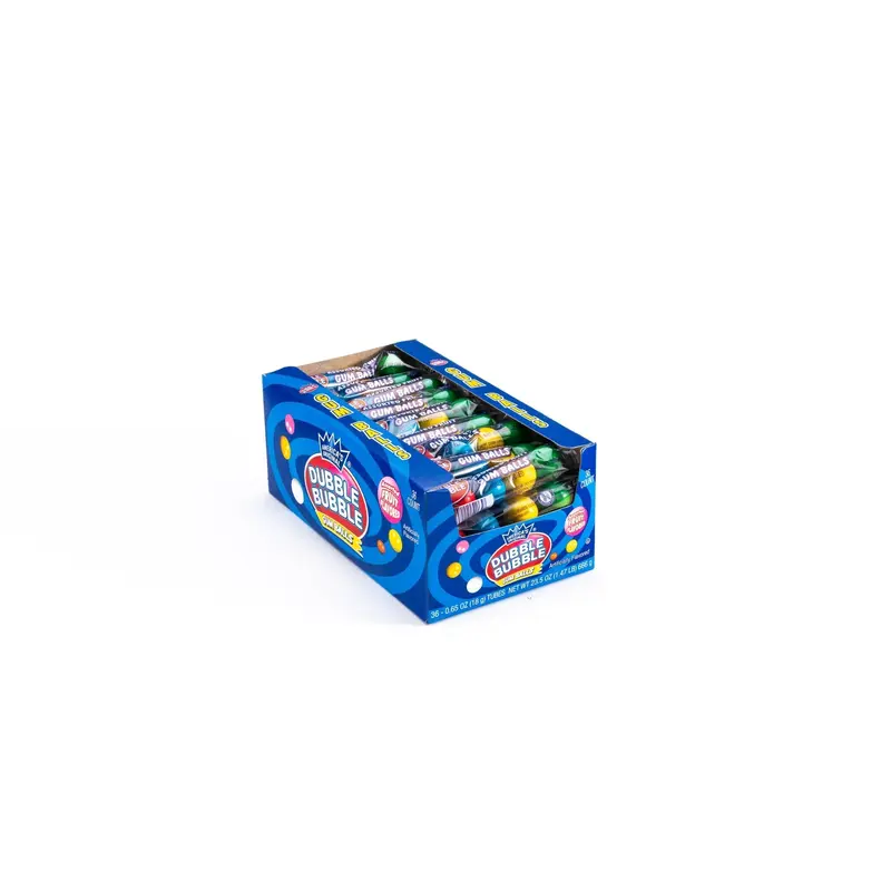 Dubble Bubble Assorted Fruit Flavor Gum Balls Bulk Box (0.65 oz, 36 ct.)