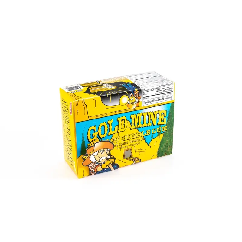 Gold Mine Nugget Bubble Candy Coated Chewing Gum Bulk Box (2 oz, 24 ct.)