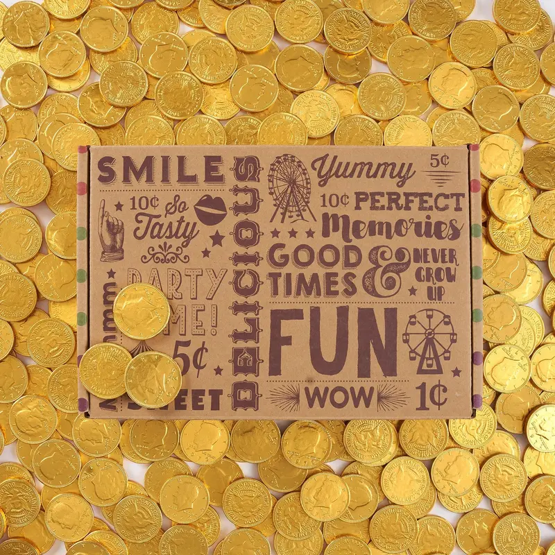Milk Chocolate Gold Coin Box