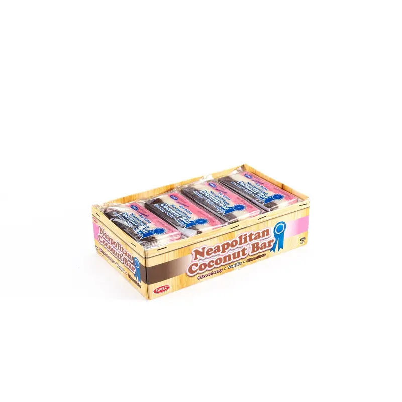 Neapolitan Coconut Slice Candy Bar Bulk Box (2.25 oz, 24 ct.)