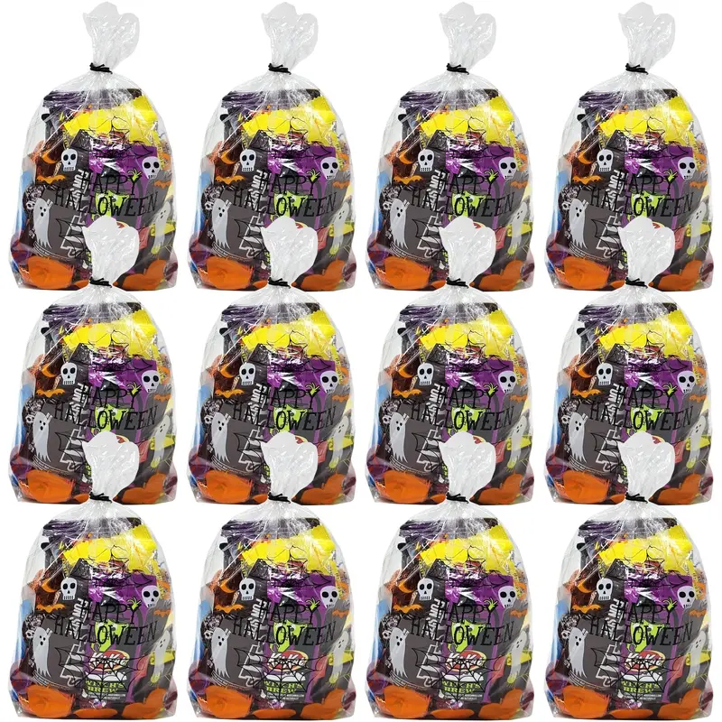 Prefilled Halloween Candy Treat Bags - 12 oz ea, Large (Pack of 12)