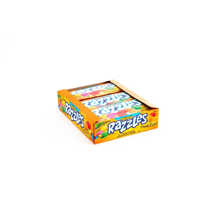 Razzles Tropical Candy Gum Assorted Bulk Box (1.4 oz, 24 ct.)