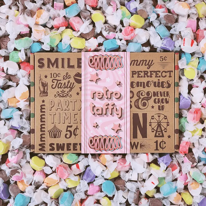 Retro Taffy Candy Box