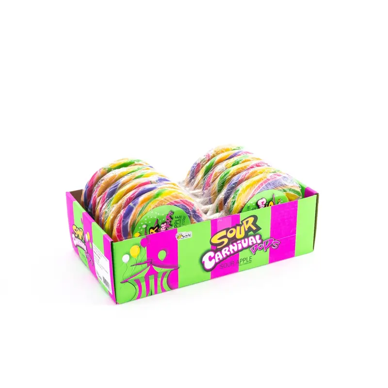 Sour Carnival Pops sour Apple Flavor Lollipop Bulk Pack (4.25 oz, 12 ct.)