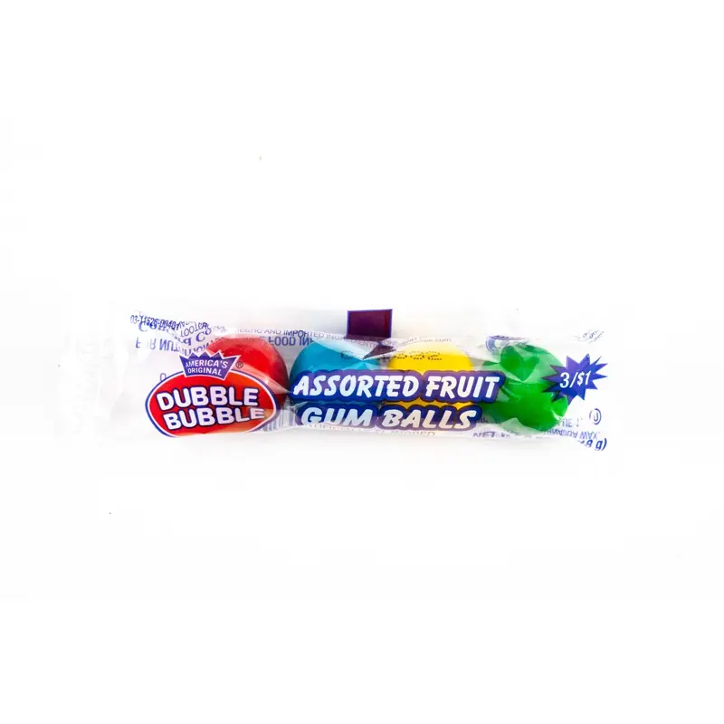 Dubble Bubble Assorted Fruit Gum Balls Pack (0.65 oz)