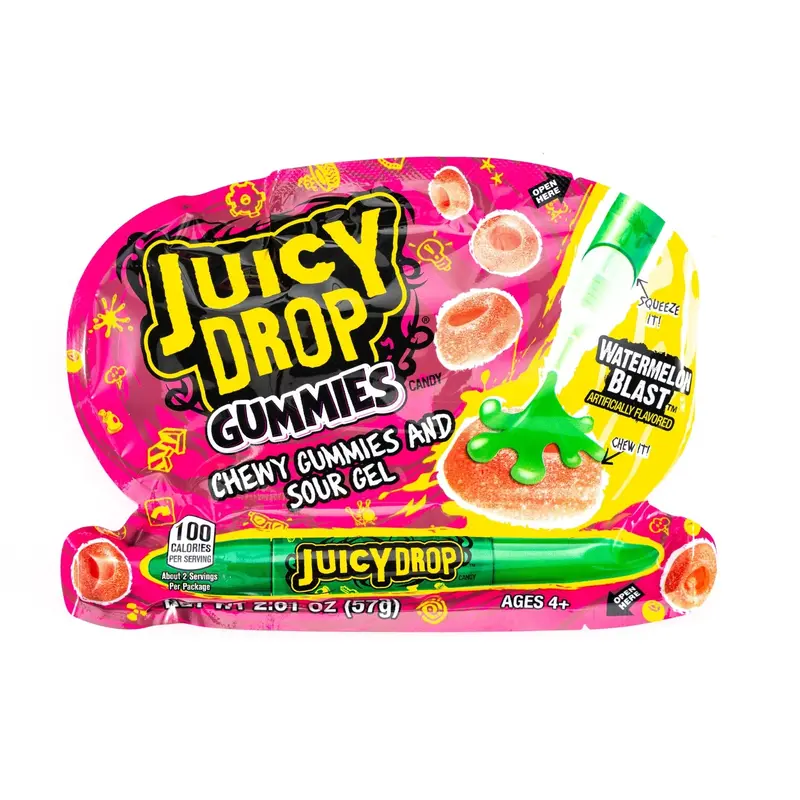 Juicy Drop Chewy Gummies and Sour Gel Candy Pack (2.01 oz)