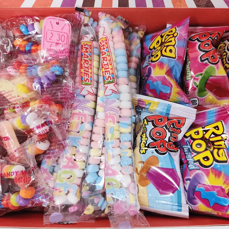 Kids Candy Jewelry Bling Box - 18 Piece Set with Ring Pops, Candy Necklaces, and Jewelry Watches