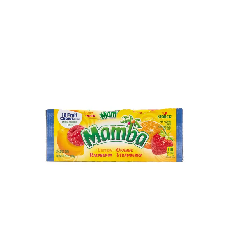 Mamba Fruit Flavor Chew Candy Bar Bulk Box (2.80 oz, 24 ct.)