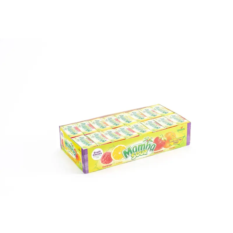 Mamba Sour Fruit Flavors Chew Candy Bar Bulk Box (0.93 oz, 48 ct.)