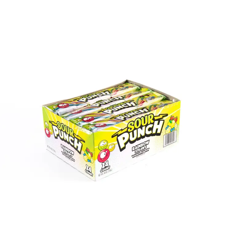 Sour Punch Rainbow Straws Assorted Flavor Bulk Box (2 oz, 24 ct.)