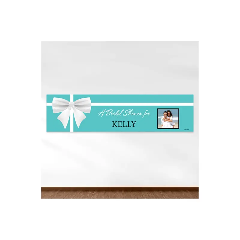 Personalized Bridal Shower Bow & Photo 5 Ft. Banner