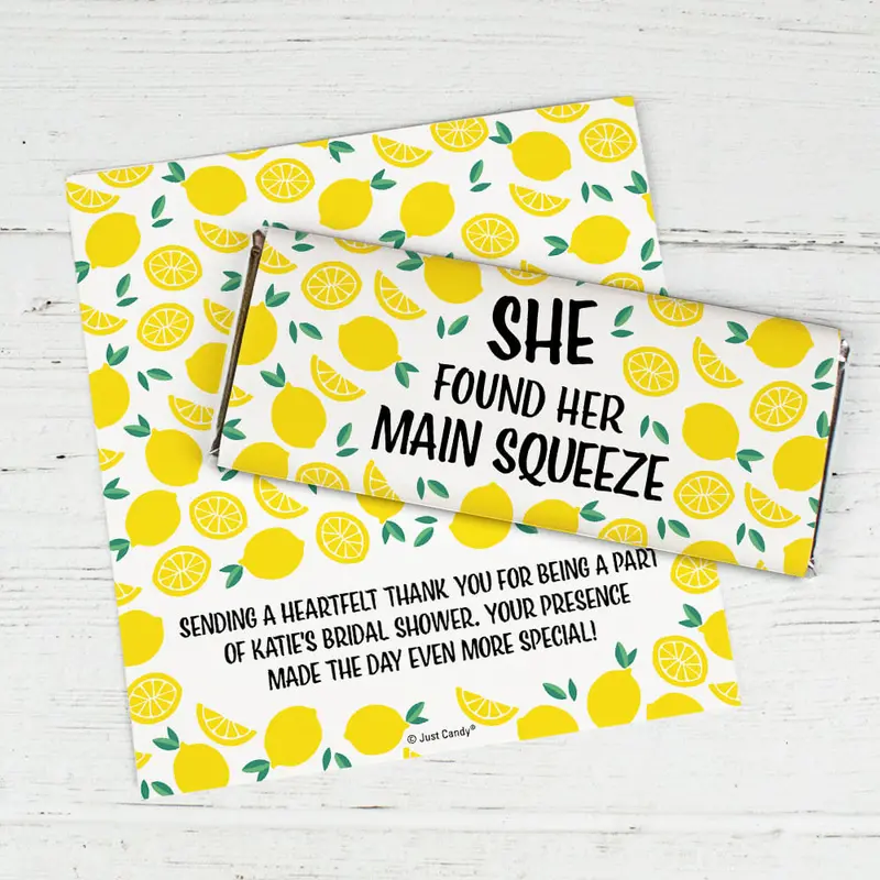 Personalized Main Squeeze Chocolate Bar Wrapper Only