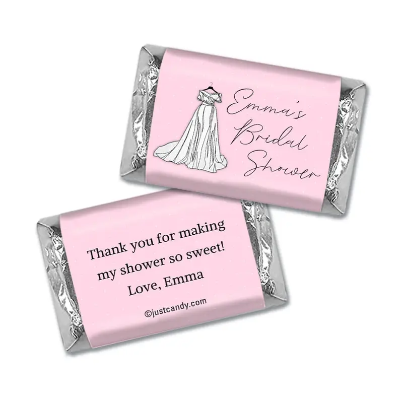 Personalized Wedding Dress Bridal Shower Hershey's Miniatures Wrappers