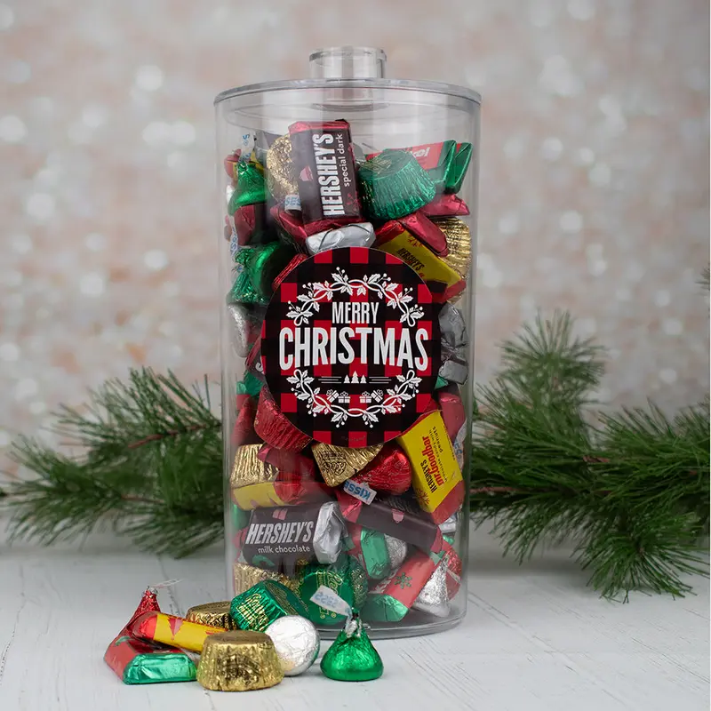 Plaid Christmas Hershey's Holiday Canister