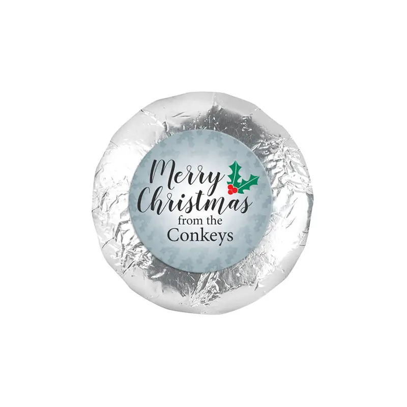Personalized Holly Merry Christmas 1.25" Stickers (48 Stickers)