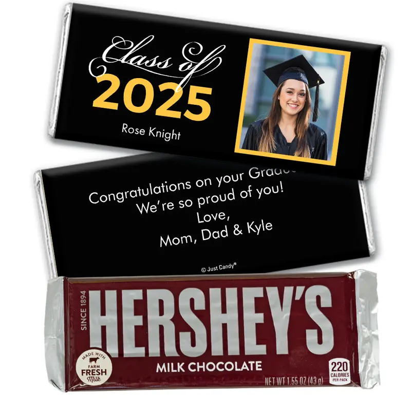 Yellow Graduation Personalized Hershey's Milk Chocolate Bar Photo Class Of