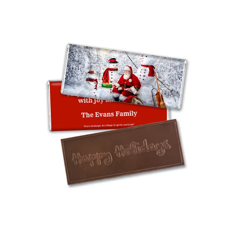 Personalized Christmas Santa's Gifts Embossed Chocolate Bar