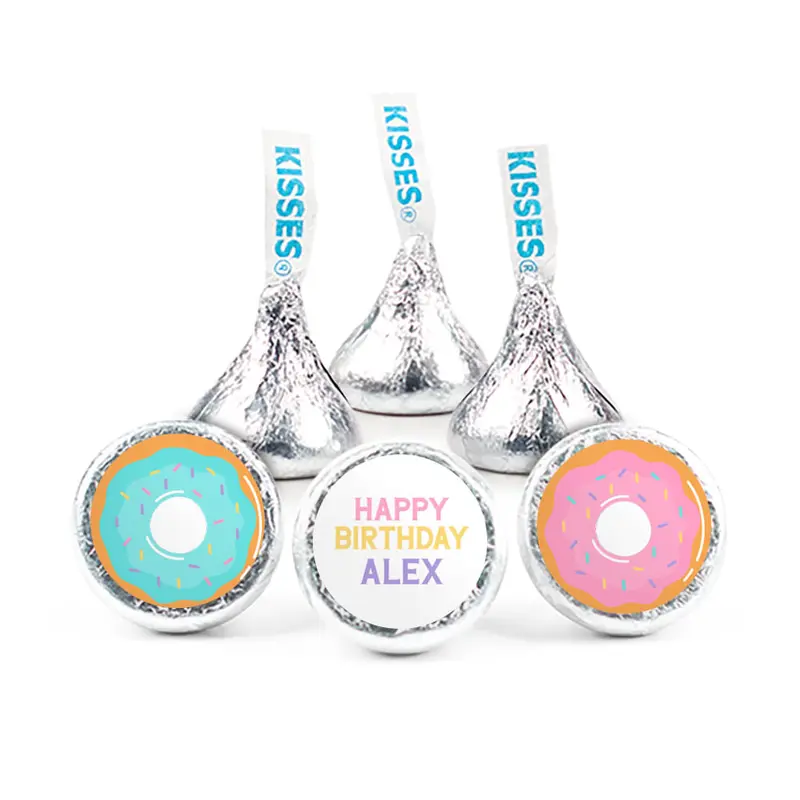 Personalized Donut 3/4" Stickers (108 Stickers) - Donut Party