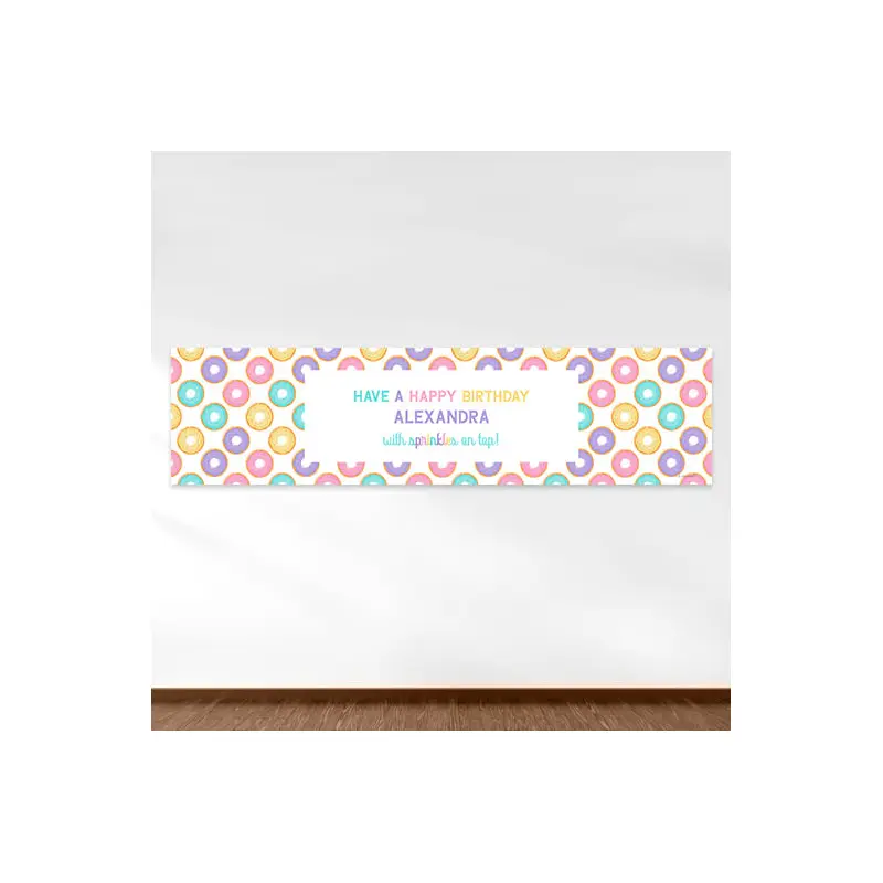 Personalized Donut Birthday Donut Party - 5 Ft. Banner