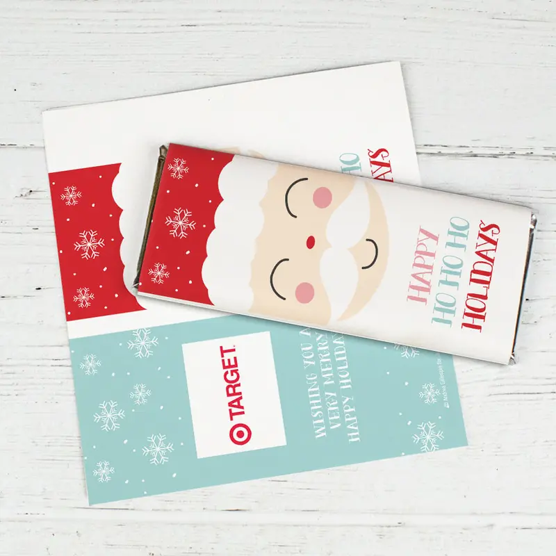 Personalized Christmas Joyful Santa Chocolate Bar Wrappers Only