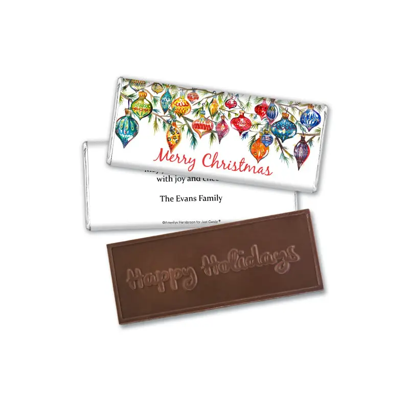 Personalized Christmas Ornaments Embossed Chocolate Bar