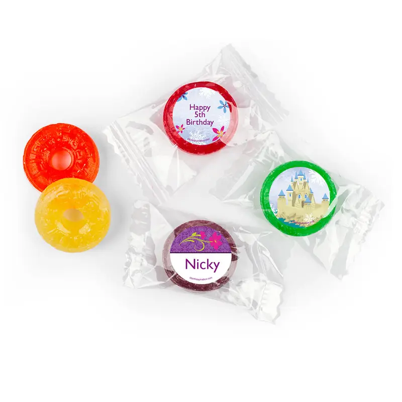Birthday Frozen Theme Personalized 5 Flavor Hard Candy