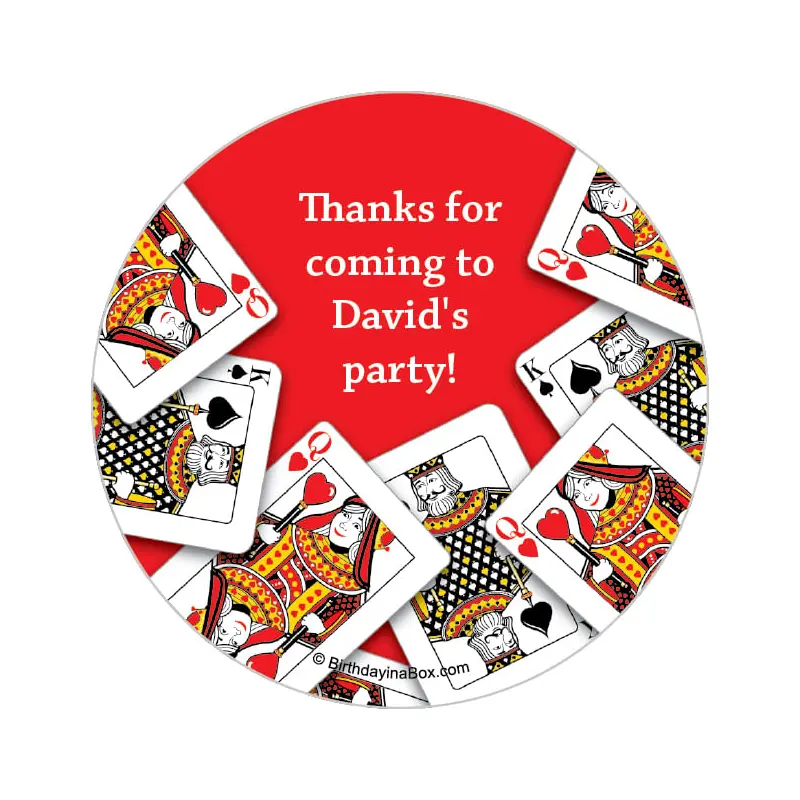 Casino Party Personalized 2" Stickers (20 Stickers)
