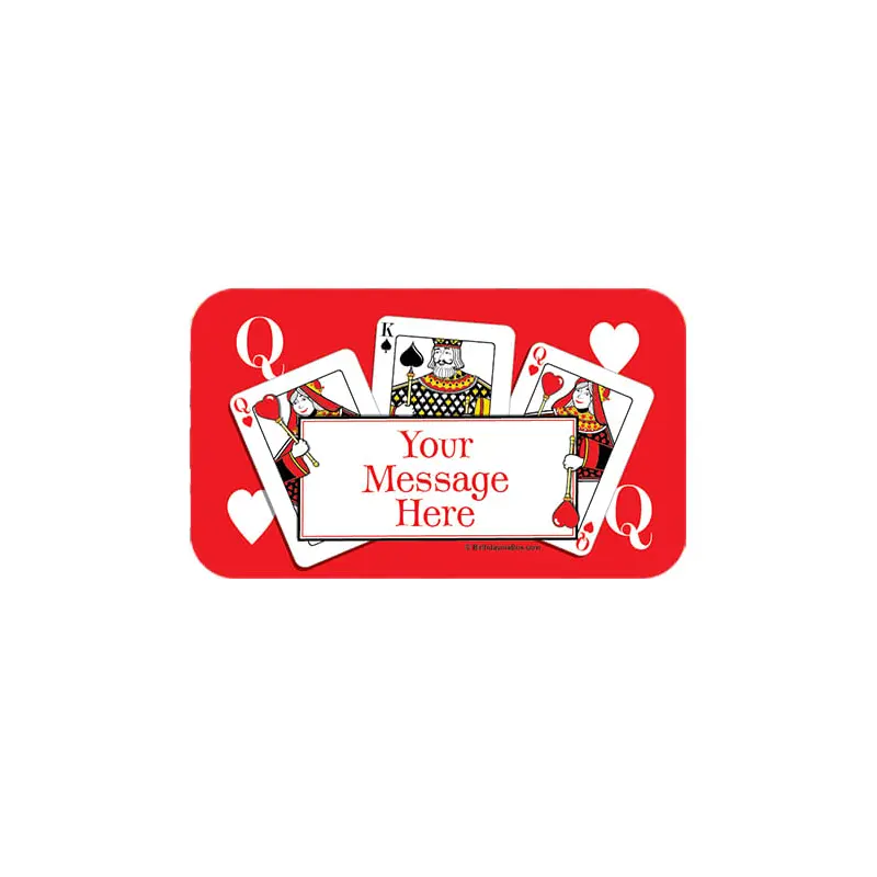 Casino Party Personalized Rectangular Stickers (18 Stickers)