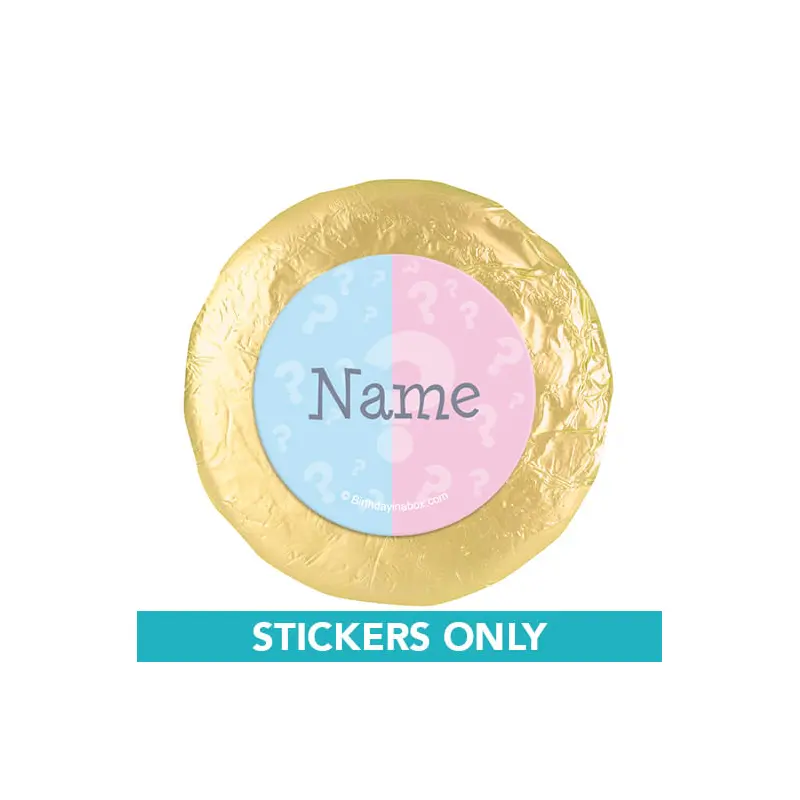 Gender Reveal Personalized 1.25" Stickers (48 Stickers)