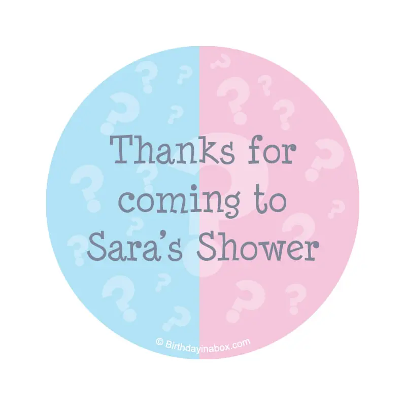Gender Reveal Personalized 2" Stickers (20 Stickers)