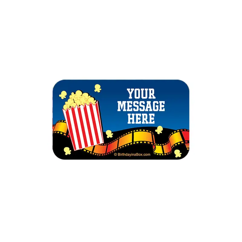 Movie Party Personalized Rectangular Stickers (18 Stickers)