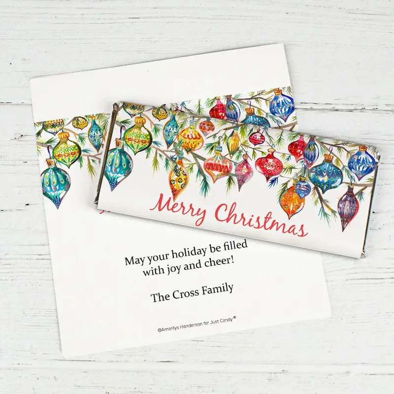 Personalized Christmas Ornaments Chocolate Bar Wrappers Only