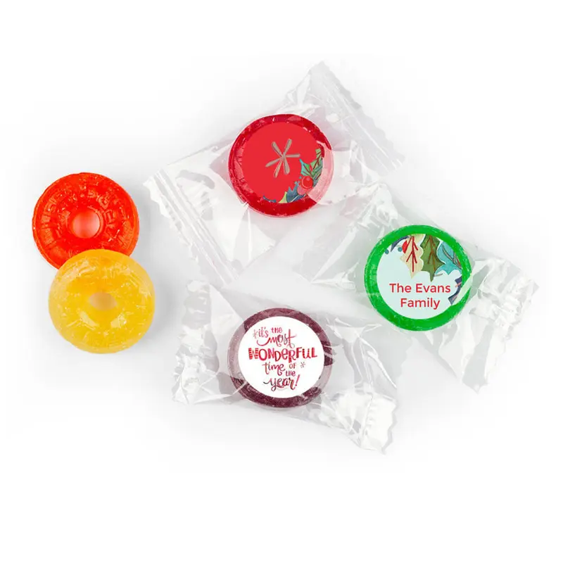 Personalized Christmas Wonderful Time Life Savers 5 Flavor Hard Candy